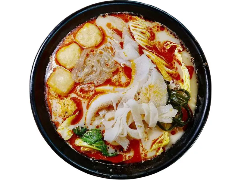 Malatang with ox tripe, glass noodles and greens at Yu Lao Tou Malatang, a Chinese Restaurant in Flushing